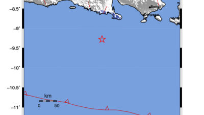 Gempa Berkekuatan 4,3 SR, pusat gempa berada di laut 117 km BaratDaya Jembrana